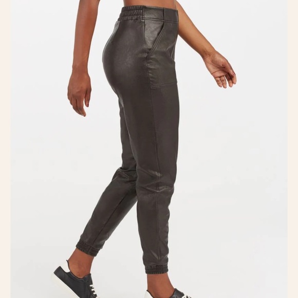 Spanx Leather Like Jogger Noir Black Multiple Sizes NWT - Picture 4 of 7